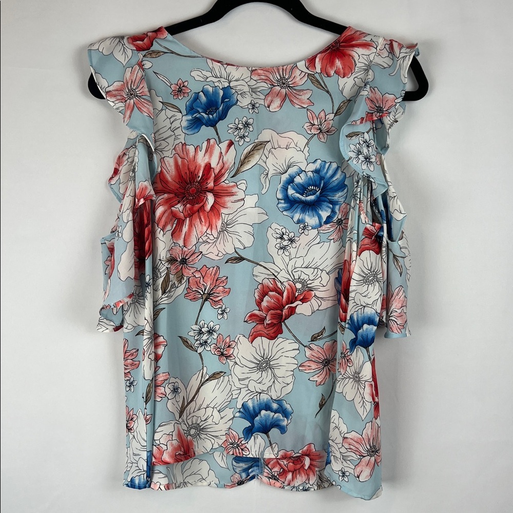 NWT Lush Light‎ Blue Open Shoulder Top